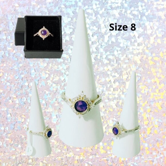 BP Genuine Amethyst Quartz Ring - Rose Gold Plating (Size 8) - Picture 1 of 7